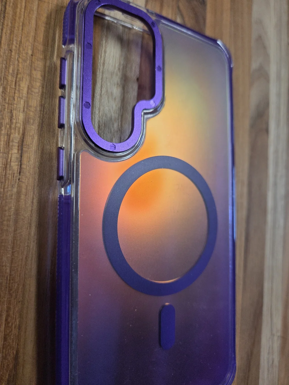 Purple Gradient MagSafe-Compatible Phone Case with Ring - Brand S21 Fe